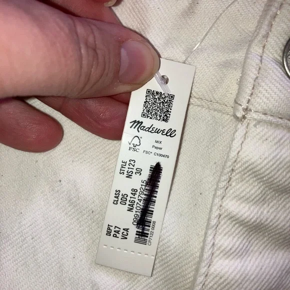 Madewell Womens Ecru Darted Barrel-Leg Jean - Picture 8 of 9